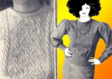 Схема вязания на спицах (женский джемпер, свитер)